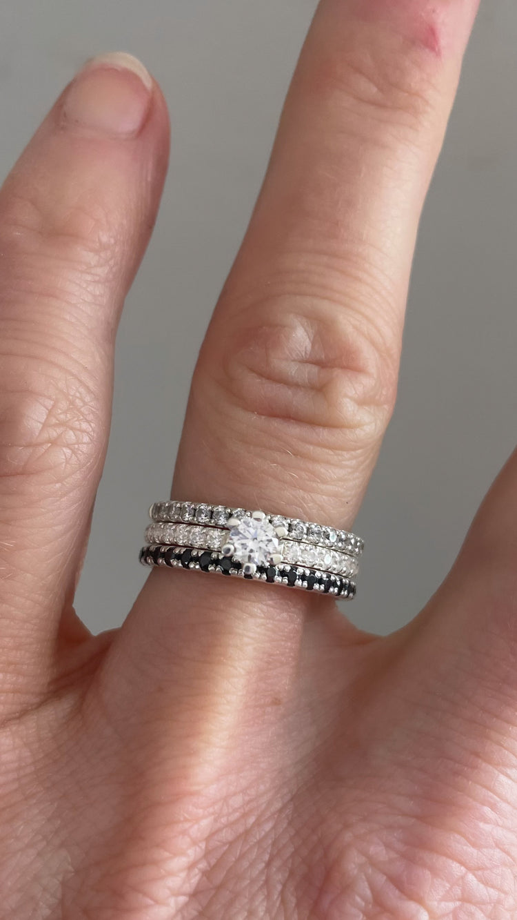 Elise Wedding / Engagement Ring, Black Diamonds 0.27 ct