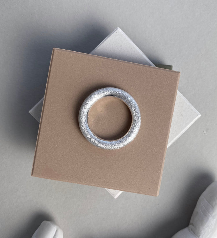 Mila Combo ring 4 mm, frosted | 925 silver