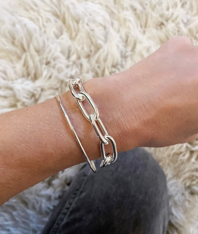 Chunky Chain Paperclip bracelet | 925 silver