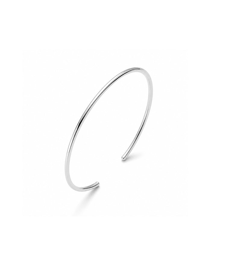 Plain Round Cuff Thin Bracelet | 925 silver