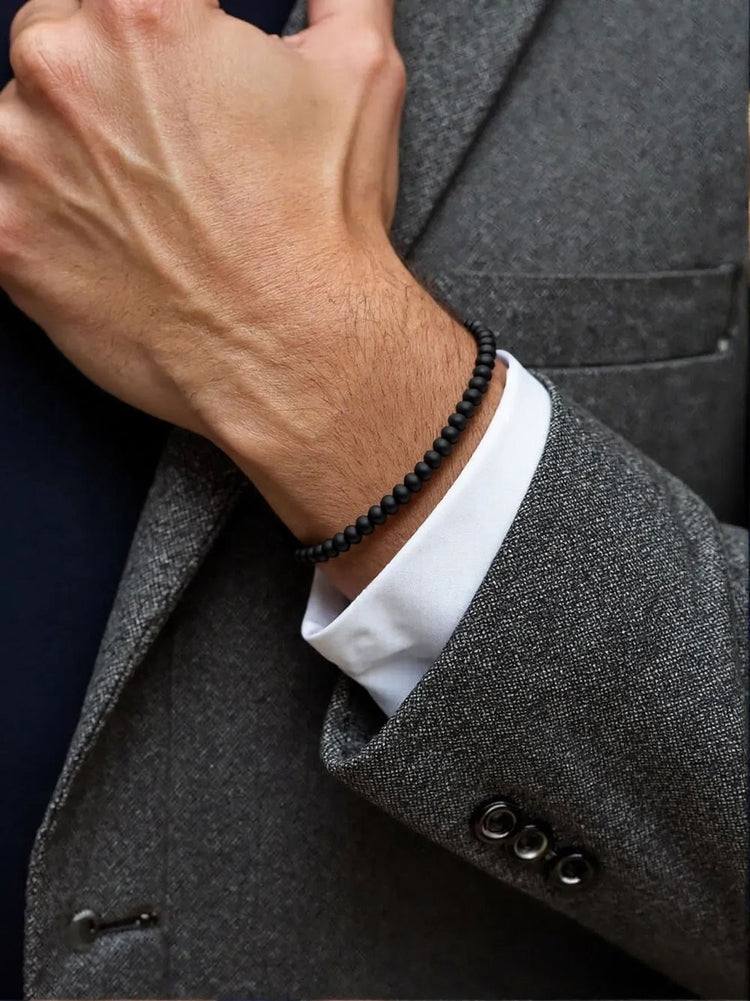 Gift set | Men's jewelery Bracelet Armor chain + Onyx bracelet