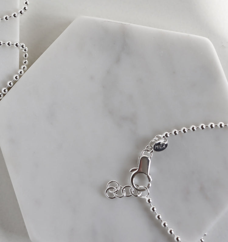 Kulkedja i silver, 3 mm, armband med ställbar längd och silverlås.