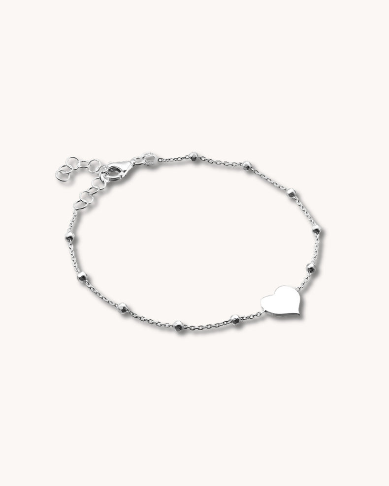 Dew Heart bracelet, silver