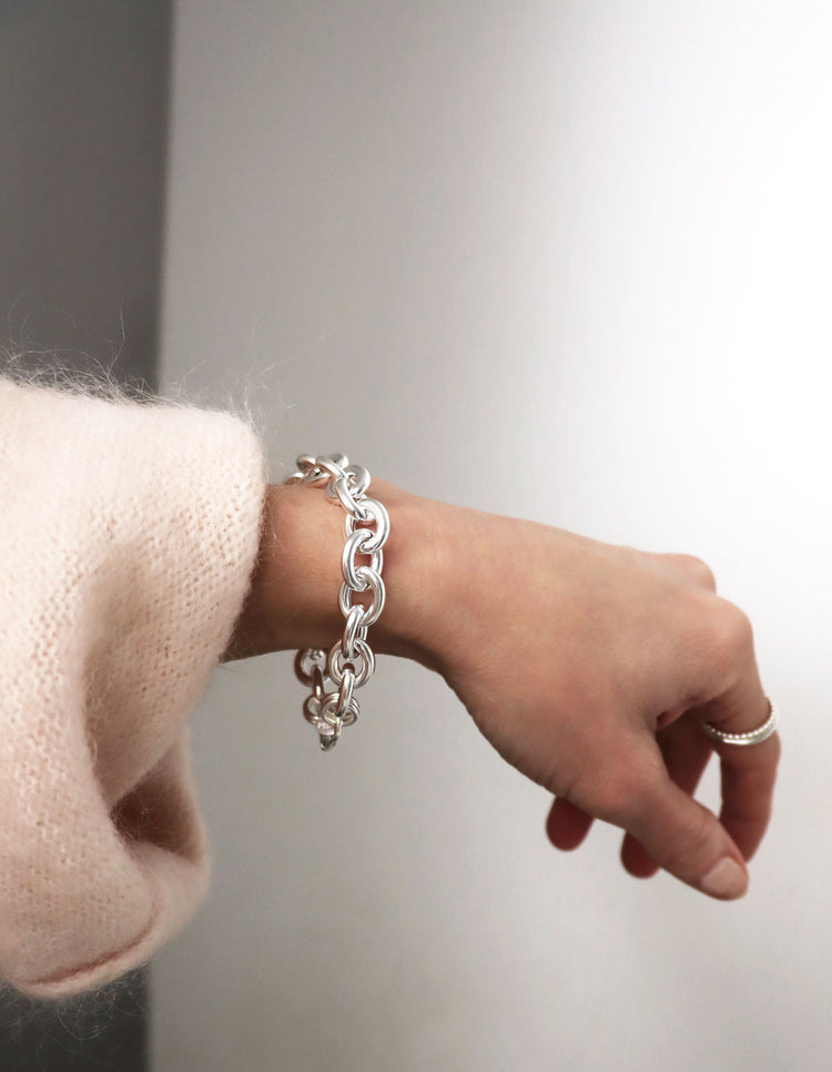 Chunky Chain Bracelet, 12 mm | 925 silver