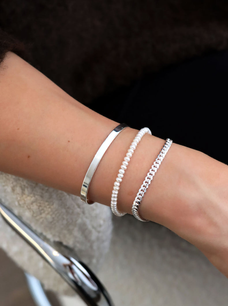 Pearl bracelet, Button freshwater pearls narrow