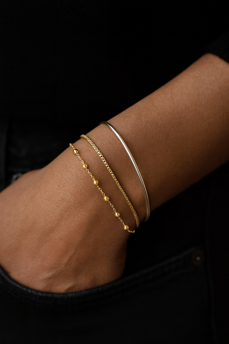 Dew chain bracelet, gold plated