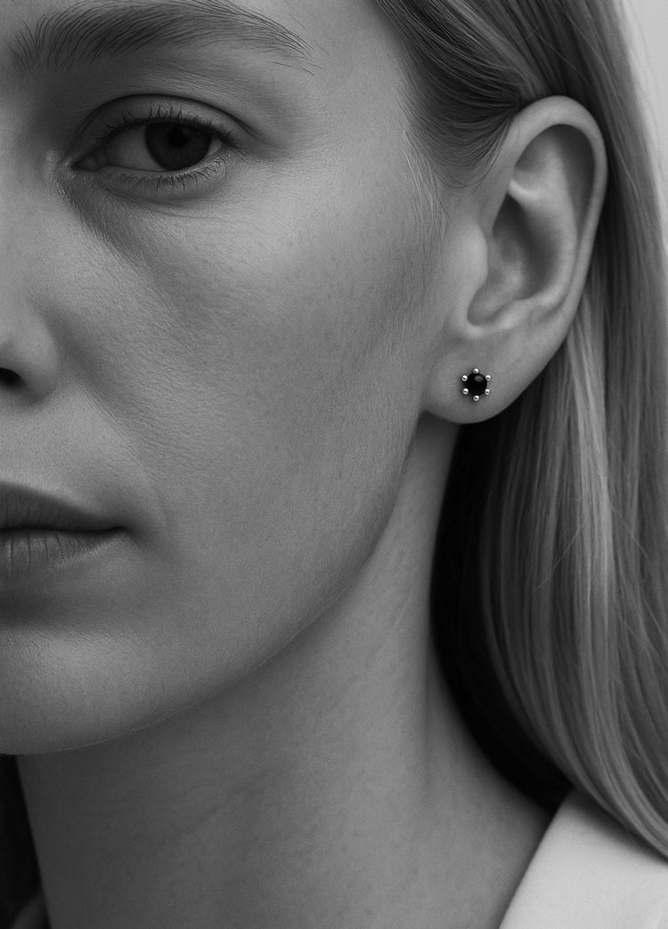 Julie Diamond Earrings, Black Diamonds