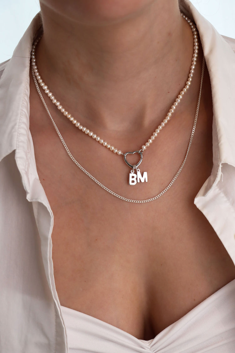 Heart & Pearl Choker Necklace