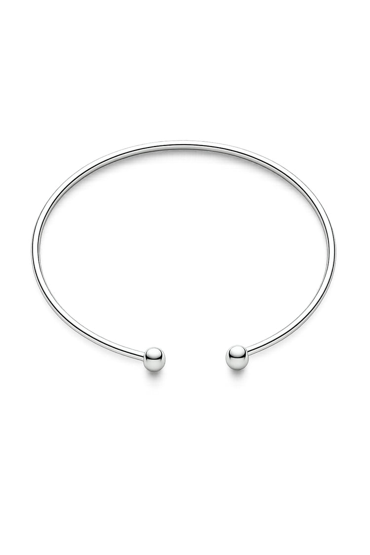 Stelt armband i silver med kulor.