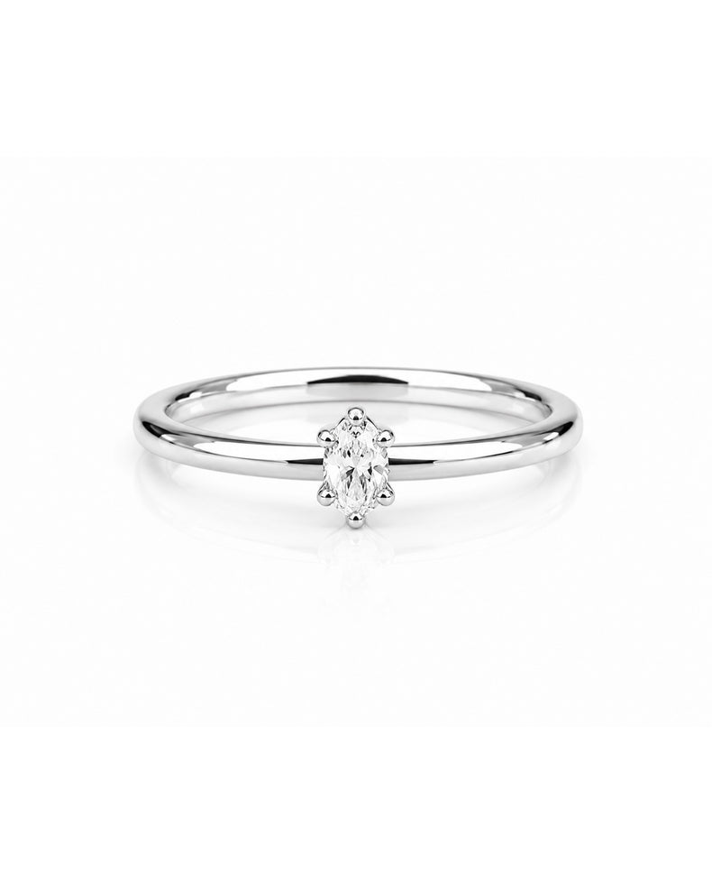 June Wedding / Engagement ring, Oval diamond 0.25 ct.