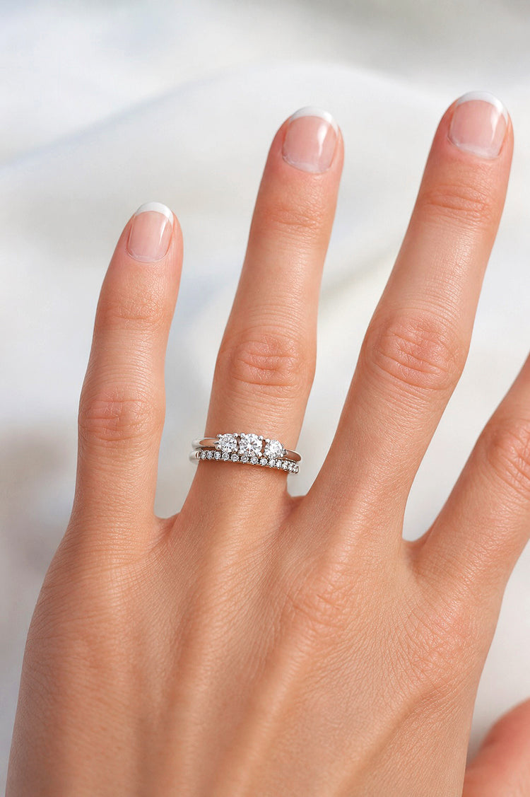 Axeline Three Stone Diamond Ring | Engagement / Wedding Ring