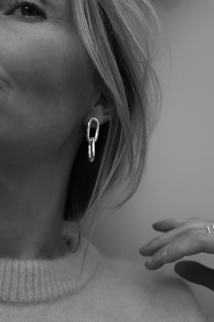 Chunky Paperclip Links, earrings | 925 silver