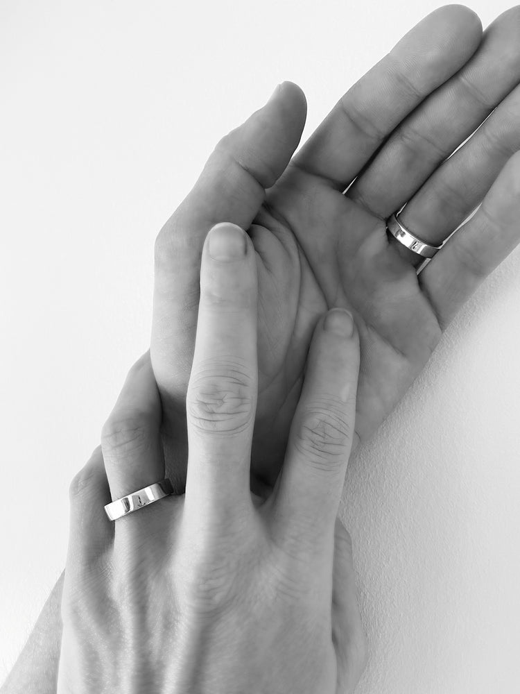 Engagement ring silver, Plain 5 mm, Women's