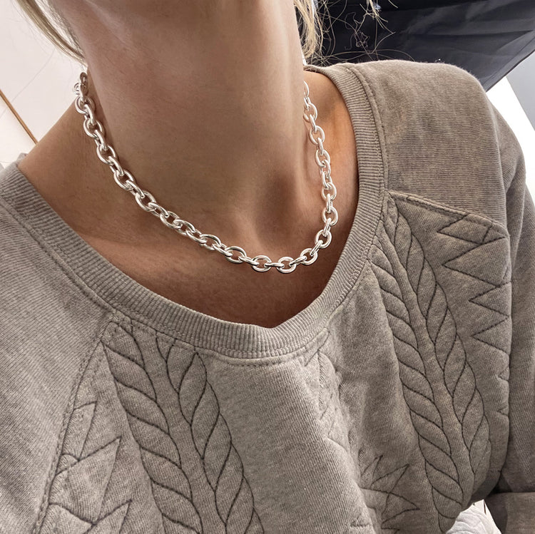 Chunky Chain Necklace 10 mm | 925 silver