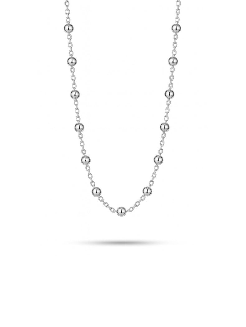 silverhalsband ed små kulor