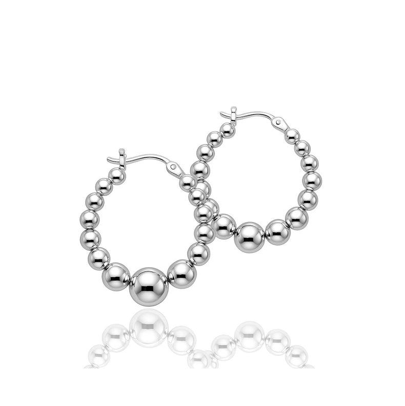 hoop örhängen med silverkulor