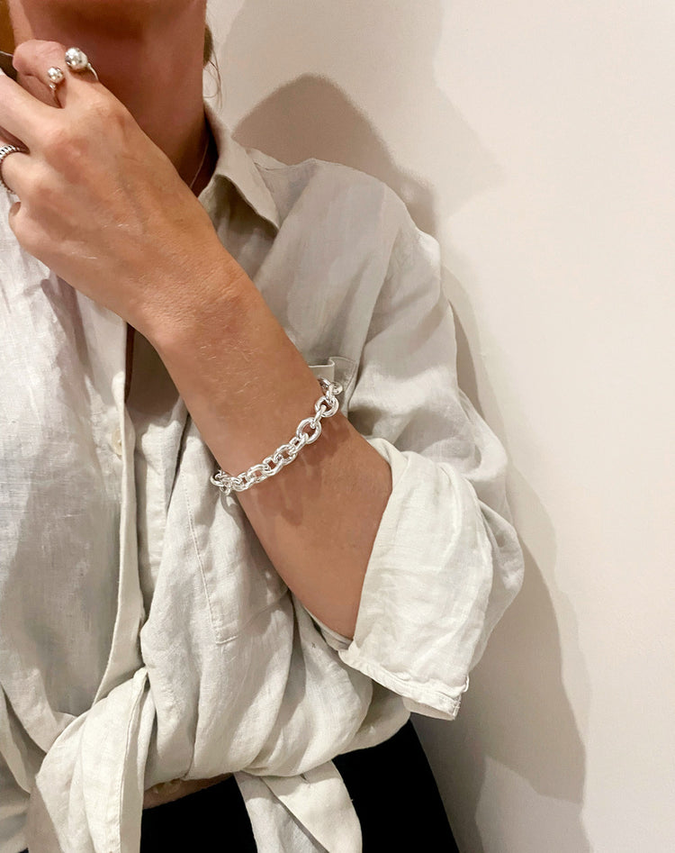 Chunky Chain Bracelet, 12 mm | 925 silver