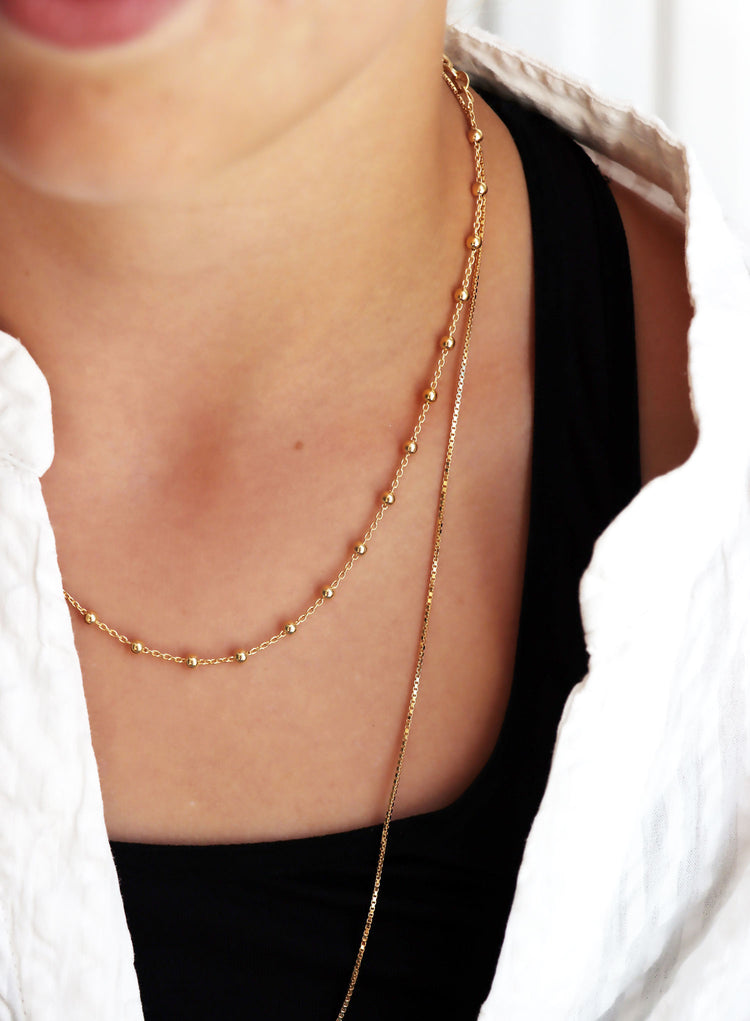 Dew chain necklace, gold plated