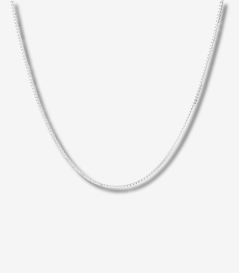 Halsband till herr, Venezia/Box kedja i 925 silver.