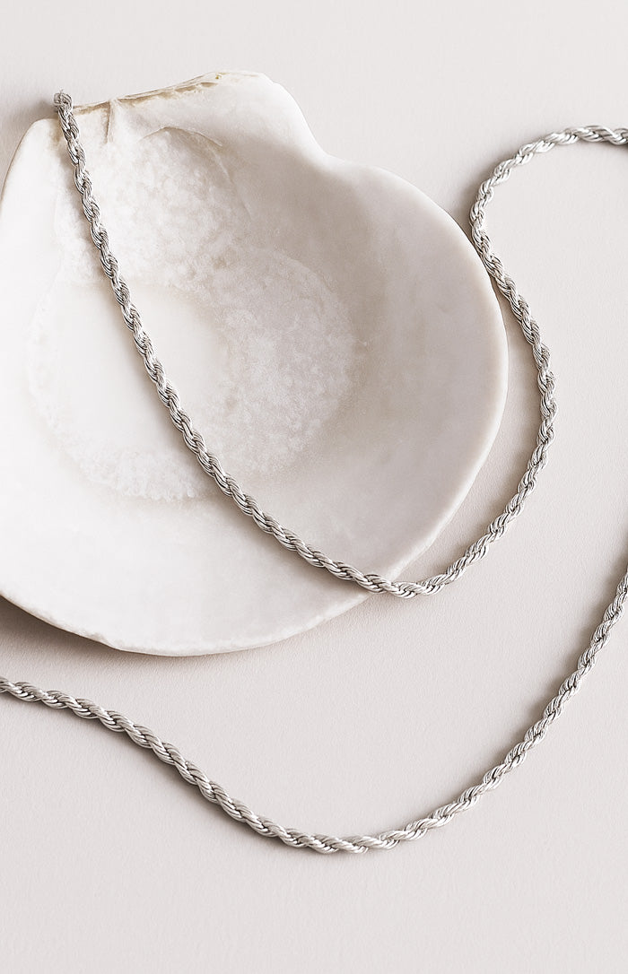 Silver chain, Cordell / Rope chain, 45 cm