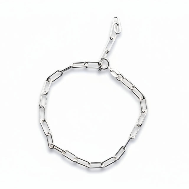 silverarmband med kedja / paperclip kedja 4 mm bred i äkta silver - 925 silver