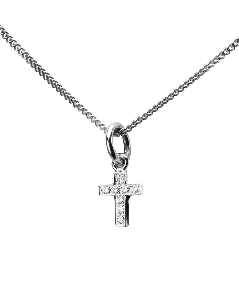 Pendant Diamond Cross, silver