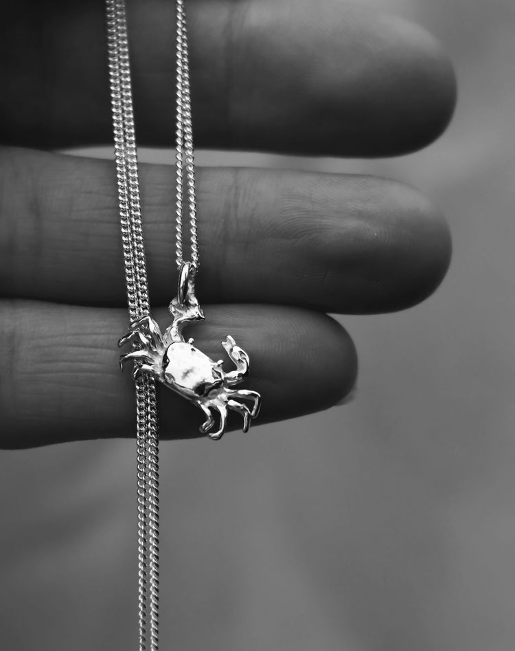 Summer Edition Crab necklace, silver