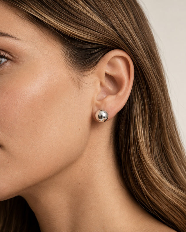 Happy Bead Örhängen 10 mm | Örhängen med kulor | 925 silver