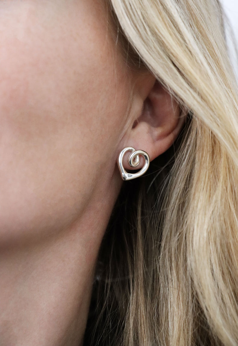 Soul Heart Silver Earrings