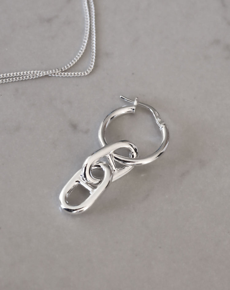 Chunky Anchor Chain Hoop örhängen | 925 silver