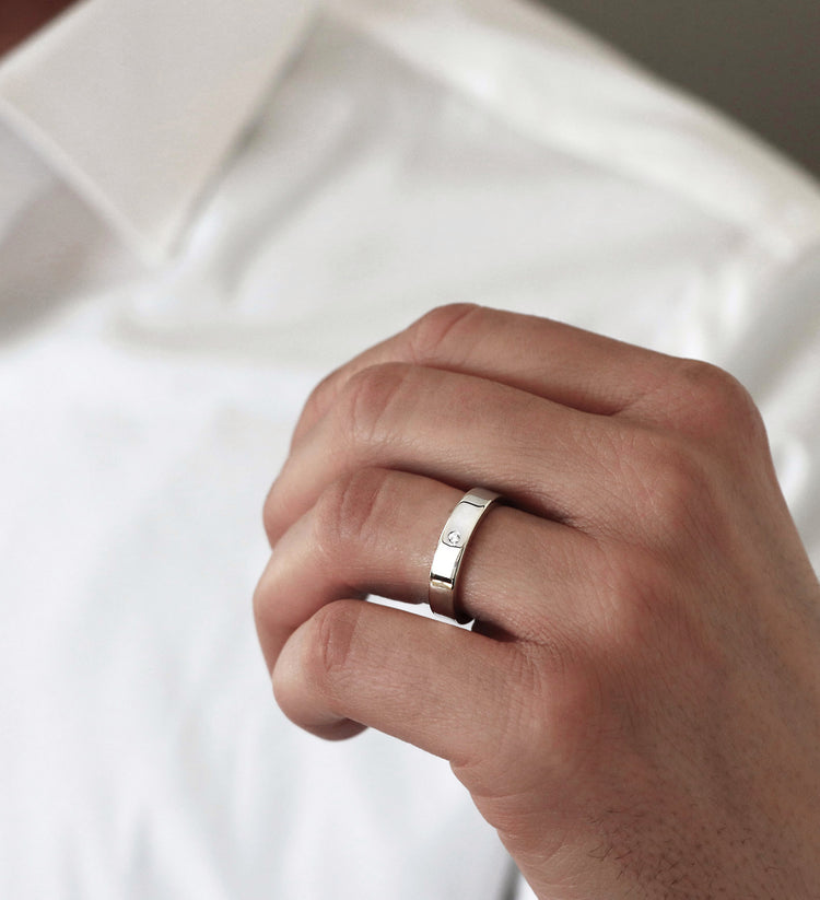 Wedding / Engagement Rings Couple | Monet 0.10 ct + Plain Diamond Ring