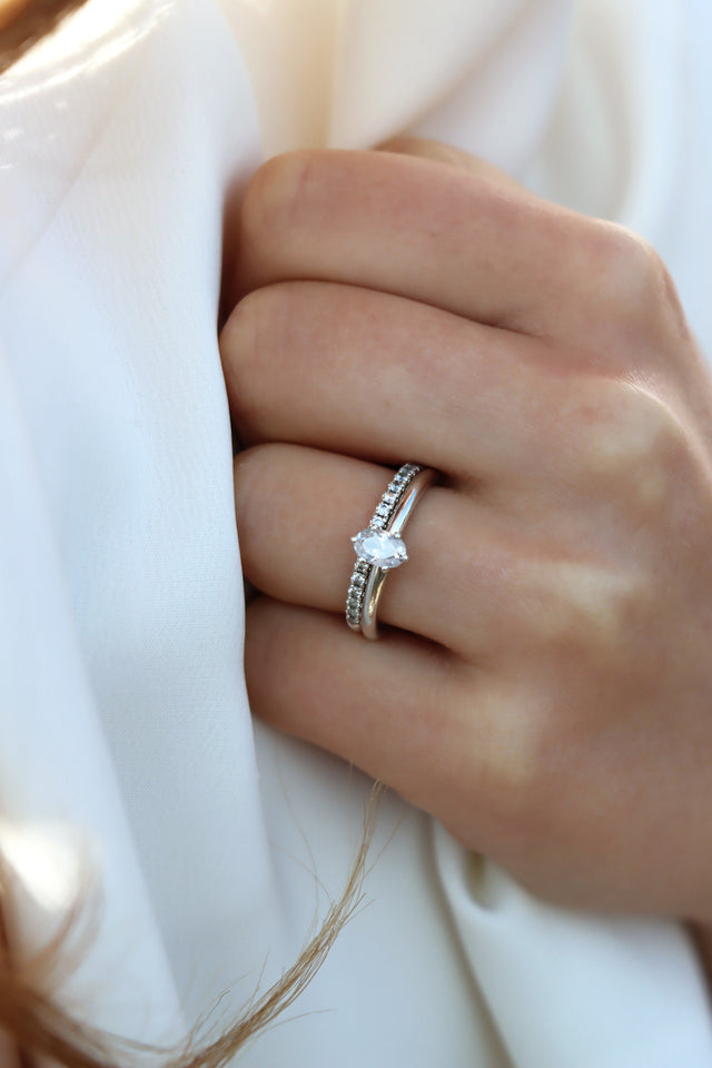 June 0.5 ct Oval Diamond, Solitaire Ring, Wedding/Engagement Ring