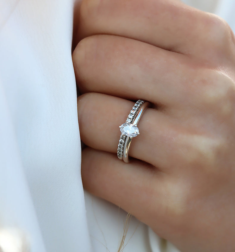 Wedding / Engagement Rings Couple, June + Elise Diamond Ring