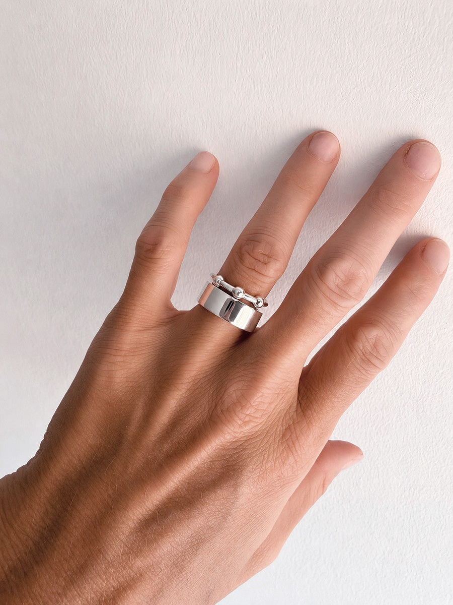 Mila Ring stack Plain ring + Jupiter ring