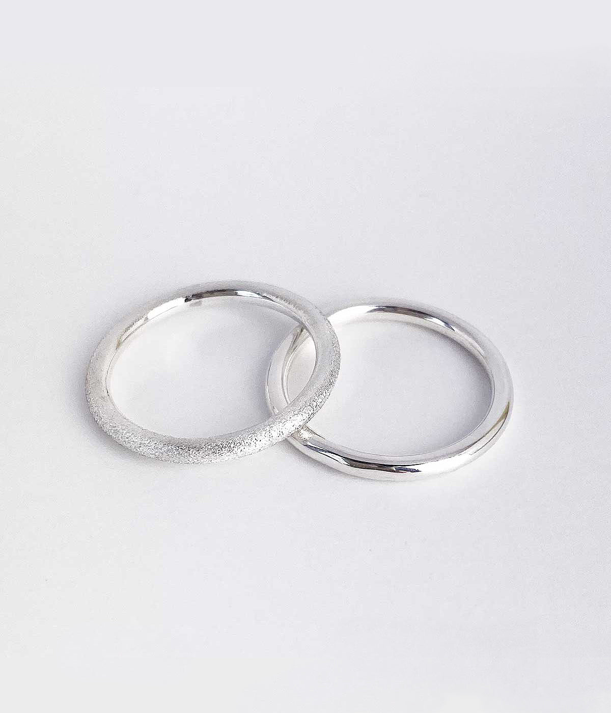 Mila Combo ring thin, frosted | 925 silver