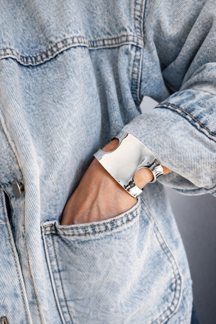Curved Cuff armband | 925 silver