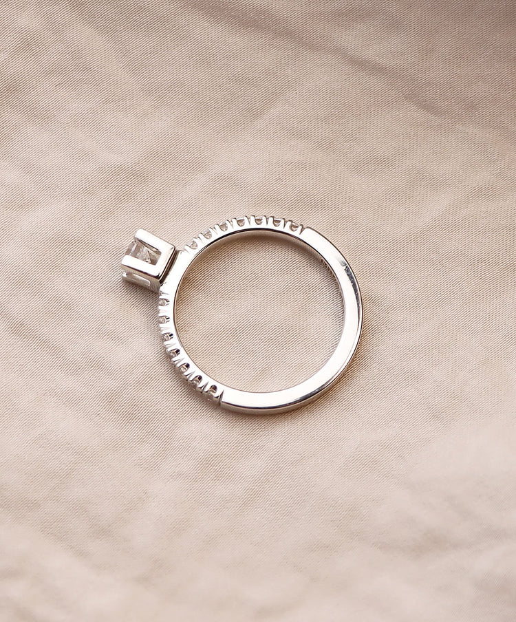 Monet Wedding / Engagement Ring, Side Stone Ring 0.53 ct Diamond