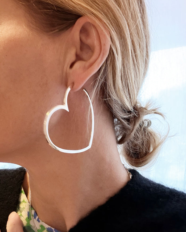 Sample Sale XL Heart örhängen | 925 silver