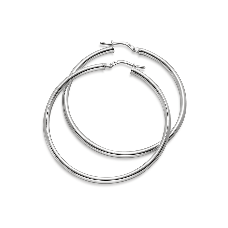 Plain Hoops, Rund profil, 42 mm | 925 silver