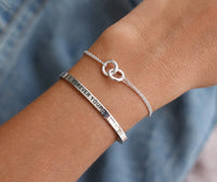 Plain Flat Cuff Women, External engraving | 925 silver