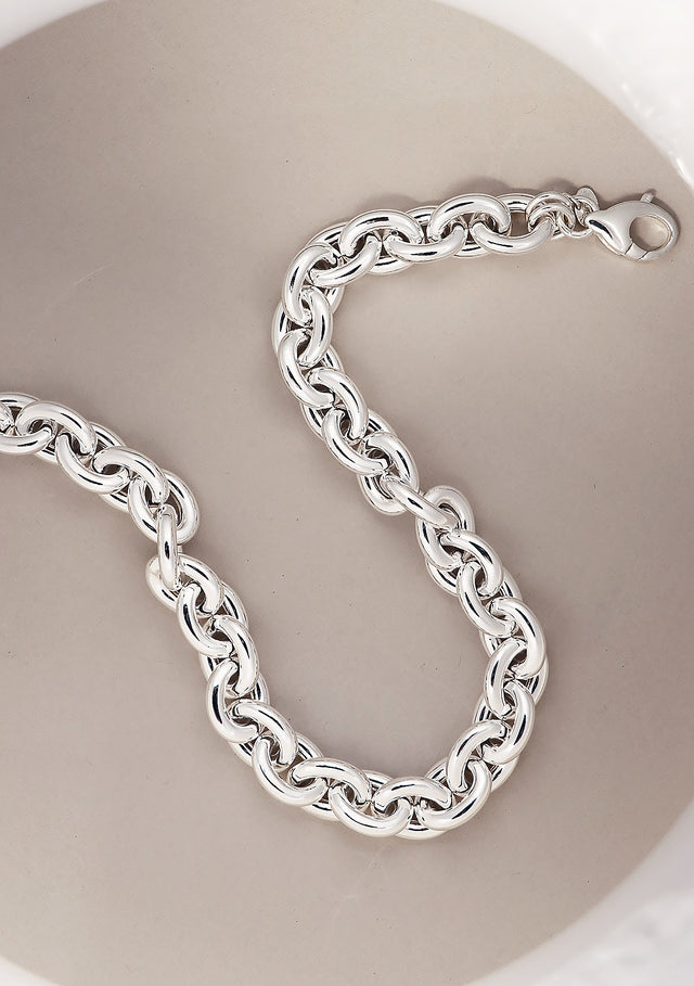 Tjock silverkedja 18 mm bred, chunky silver chain i 925 silver. 