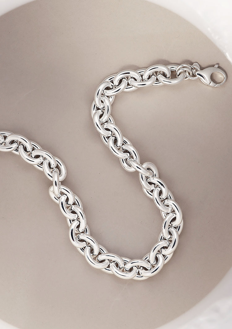 Tjock silverkedja 18 mm bred, chunky silver chain i 925 silver. 