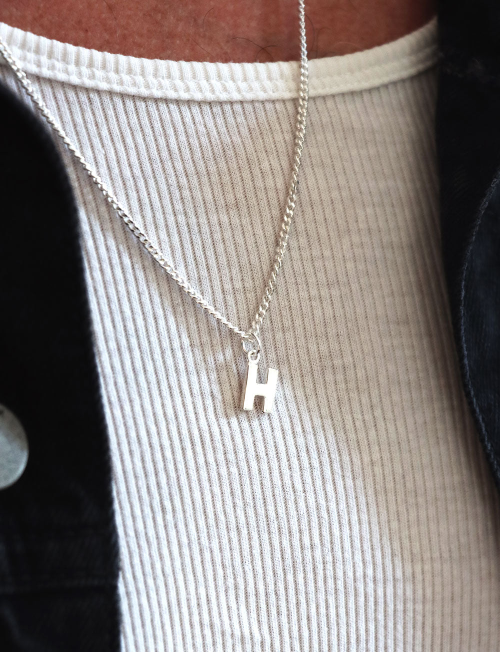Men's letter necklace | Sterling silver | Mila Silver