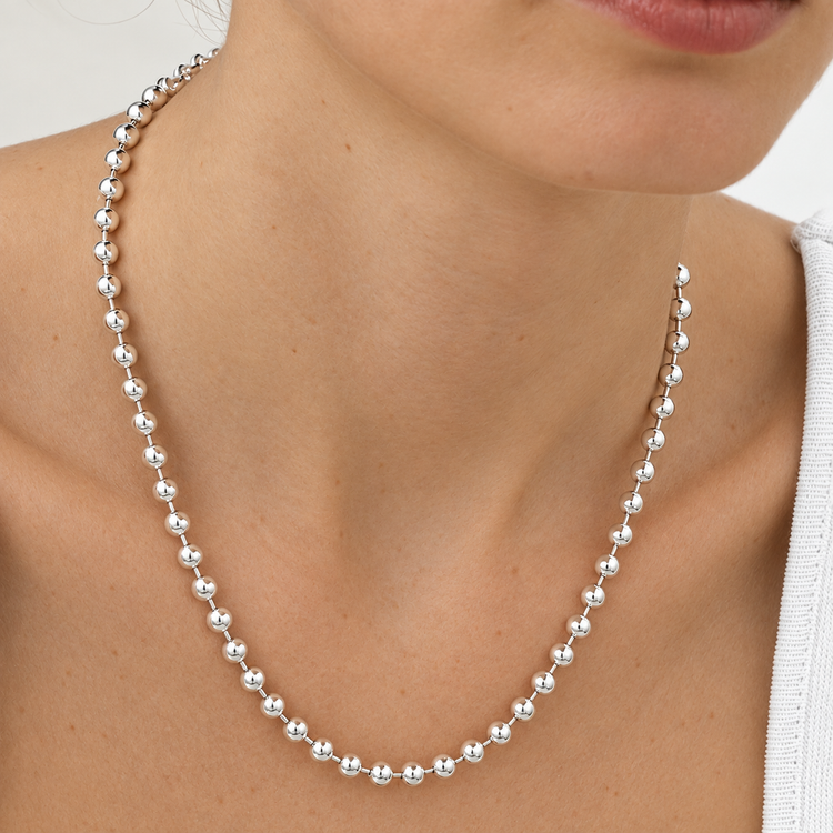Bubble Chain Necklace | Ball chain 5 mm | 925 silver