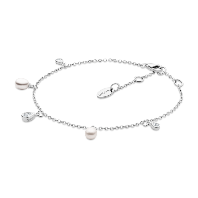 Pearl Crystal Charm Bracelet