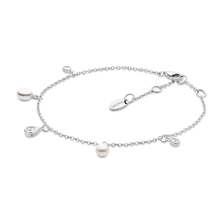 Pearl Crystal Charm Bracelet