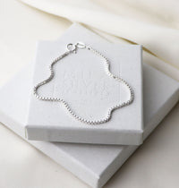 Silverarmband med box kedja. 