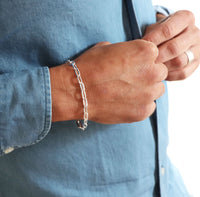 Mila Man Paperclip Chain Bracelet, Men's