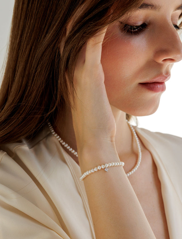 Pearl & Crystal Pearl Bracelet 