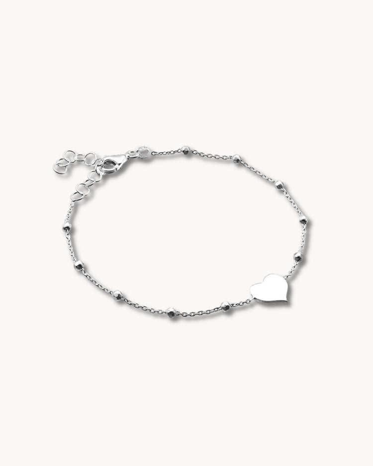 Dew Heart bracelet, silver